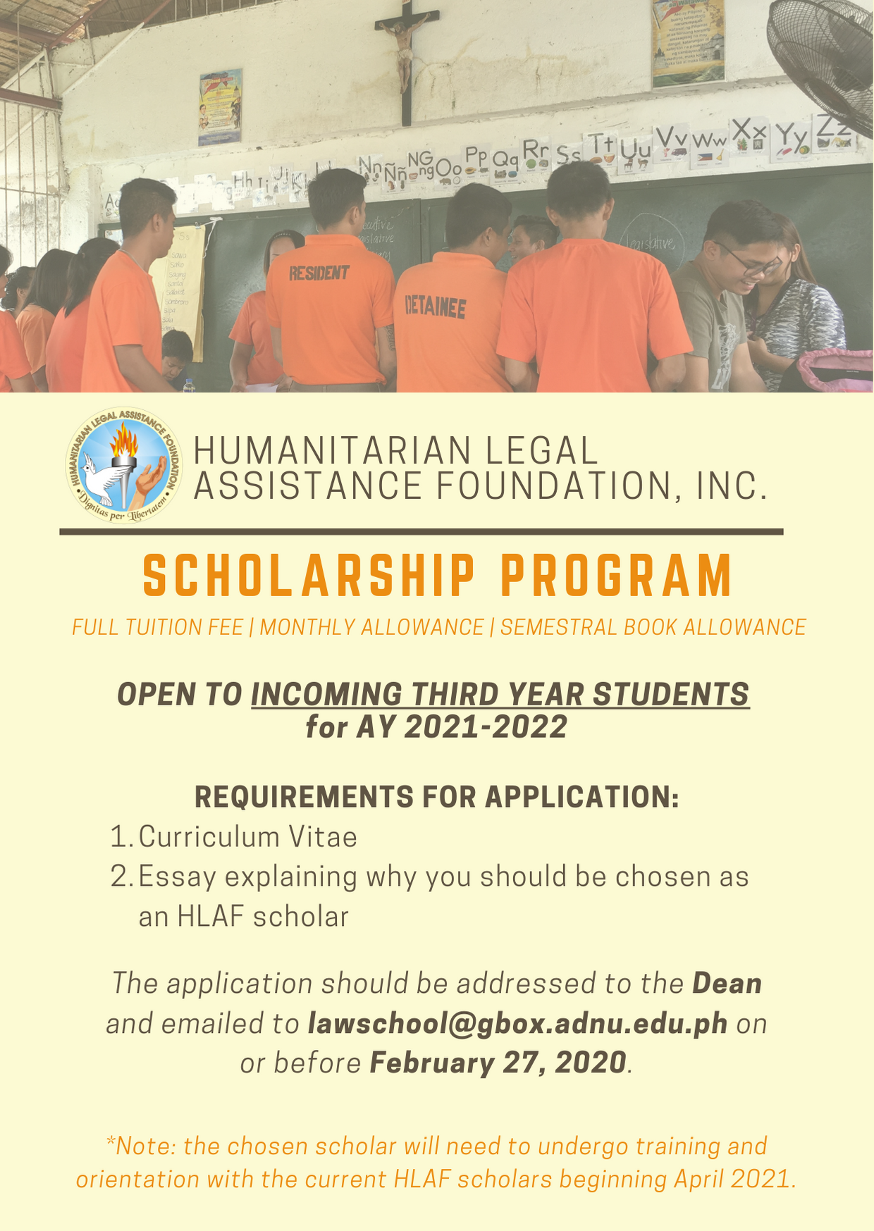 Humanitarian Legal Assistance Foundation Scholarship Program